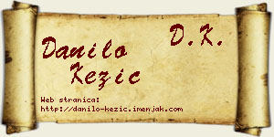 Danilo Kezić vizit kartica